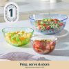 Pyrex Pyrex® Colors Sculpted Tinted 3-piece Mixing Bowl Set, No Lid (Pink,Green,Blue)