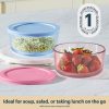 Pyrex Pyrex® Simply Store® Tinted Glass 4-cup Round Storage Containers, 4-pc Set, Mixed Colors