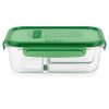Pyrex Pyrex® MealBox™ 5.5-cup Divided Glass Food Storage Container with Green Lid