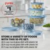 Pyrex Pyrex® Simply Store® Tinted 10-piece Round Storage Set with Blue Plastic Lids