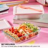 Pyrex Pyrex® Simply Store® 4-piece 3-cup Rectangle Glass Storage Set with Pink Lids