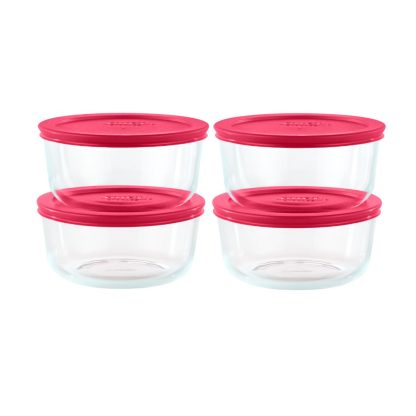 Pyrex Pyrex® Simply Store® 8-piece Glass Food Storage Container Set with Red Lids